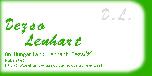 dezso lenhart business card